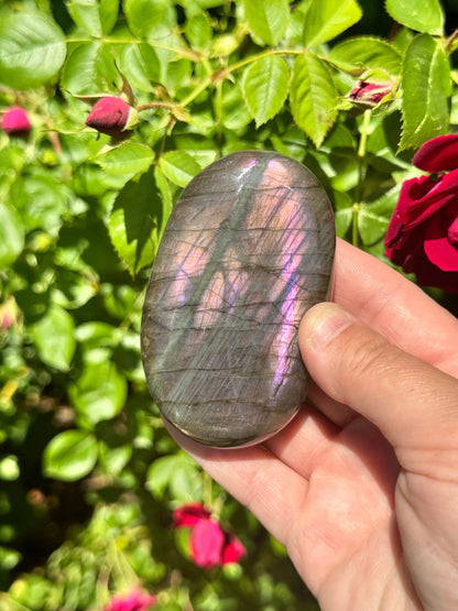 Purple Flash Mermaid Labradorite Gallet Stone Crystal | Lab Palm Stone | Crystal Gift | Stone Of Magic