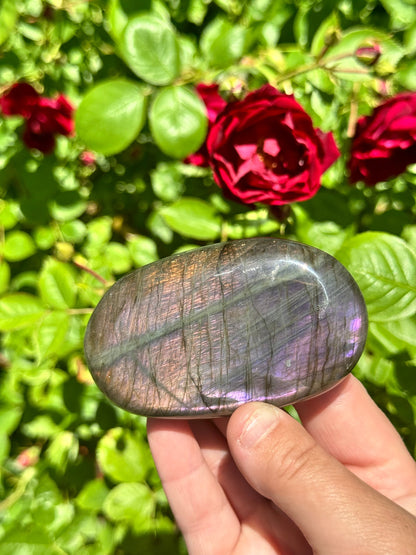 Purple Flash Mermaid Labradorite Gallet Stone Crystal | Lab Palm Stone | Crystal Gift | Stone Of Magic