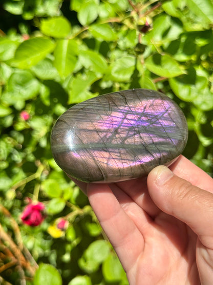 Purple Flash Mermaid Labradorite Gallet Stone Crystal | Lab Palm Stone | Crystal Gift | Stone Of Magic