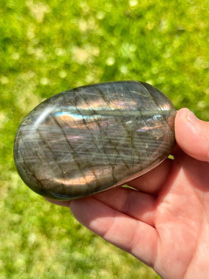 Purple Flash Mermaid Labradorite Gallet Stone Crystal | Lab Palm Stone | Crystal Gift | Stone Of Magic