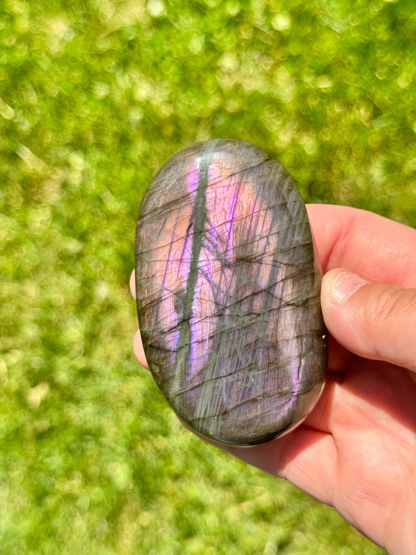 Purple Flash Mermaid Labradorite Gallet Stone Crystal | Lab Palm Stone | Crystal Gift | Stone Of Magic