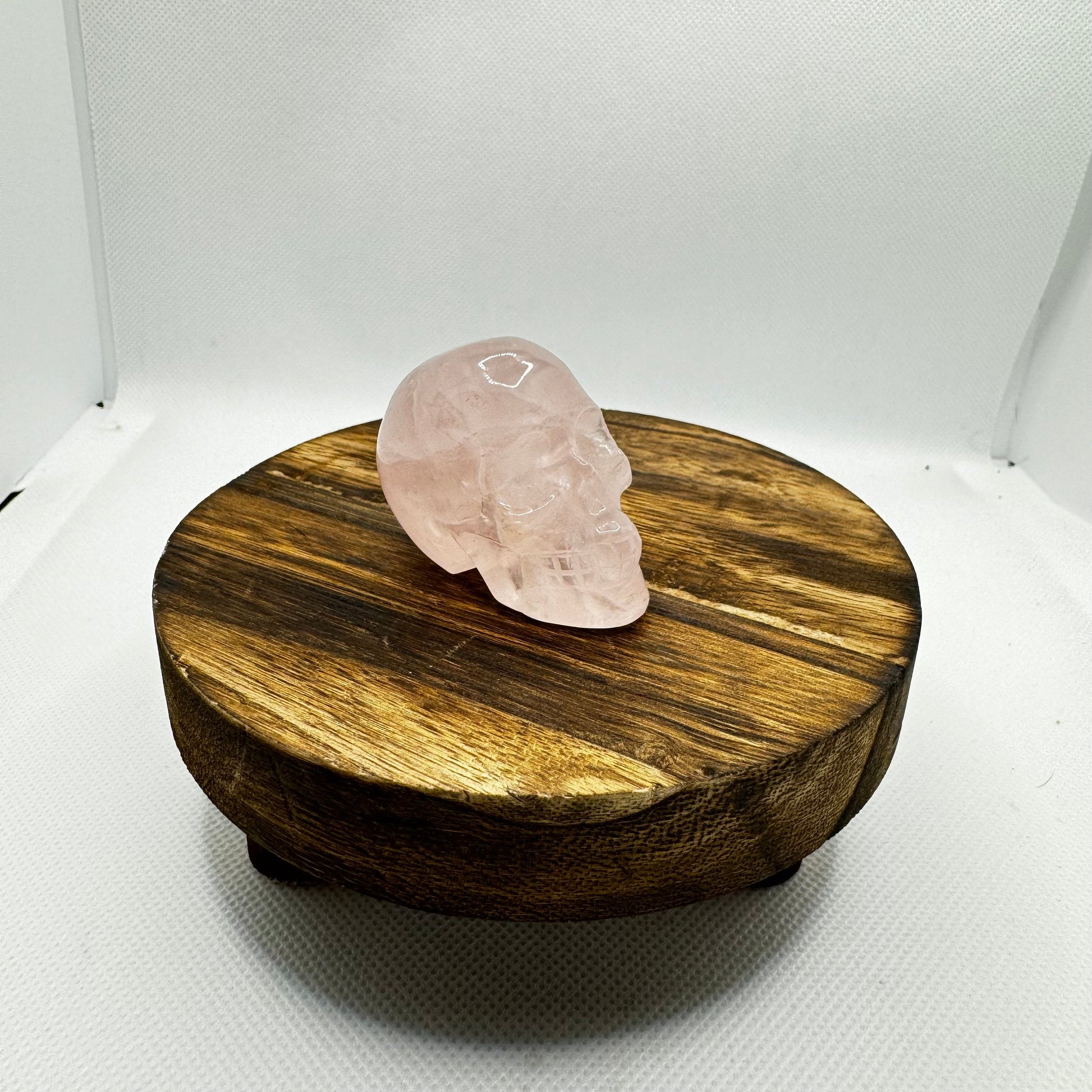 2 In Pink Rose Quartz Skull | With Star | Hyaline Quartz | Attract Love | Heart Stone | Pink Quartz | Heart Chakra | Mothering Stone | Lover