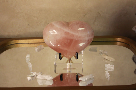 Gemmy Rose Quartz Puffy Heart | Hyaline Puffy Heart | Emotional Healing | Aphrodite Stone | Pink Rose Quartz | Gentleness Stone