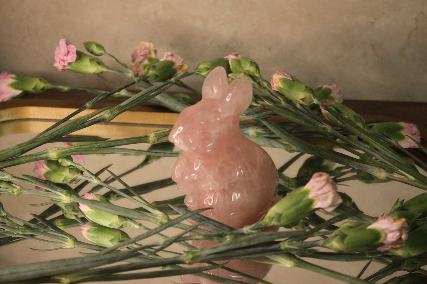 Adorable Rose Quartz Easter Bunny Rabbit Crystal | Hand Carved Animal Stone | Hyaline Quartz | Spring Holiday Decor | Love And Friendship